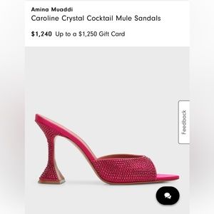 Amina Muaddi Pink Crystal Mules with Dust Bag (39)